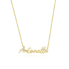 Load image into Gallery viewer, Pave Initial and Gold Name Necklace
