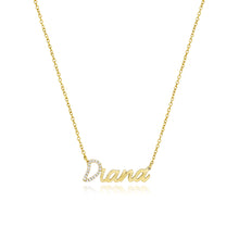 Load image into Gallery viewer, Pave Initial and Gold Name Necklace
