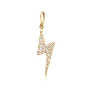 Pave Lightning Bolt Charm