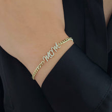 Load image into Gallery viewer, Pave Name Flat Cuban Bracelet
