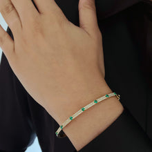 Load image into Gallery viewer, Pave and Segment Gemstones Bangle
