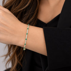 Pave and Segment Gemstones Bangle