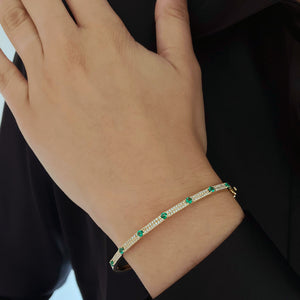 Pave and Segment Gemstones Bangle