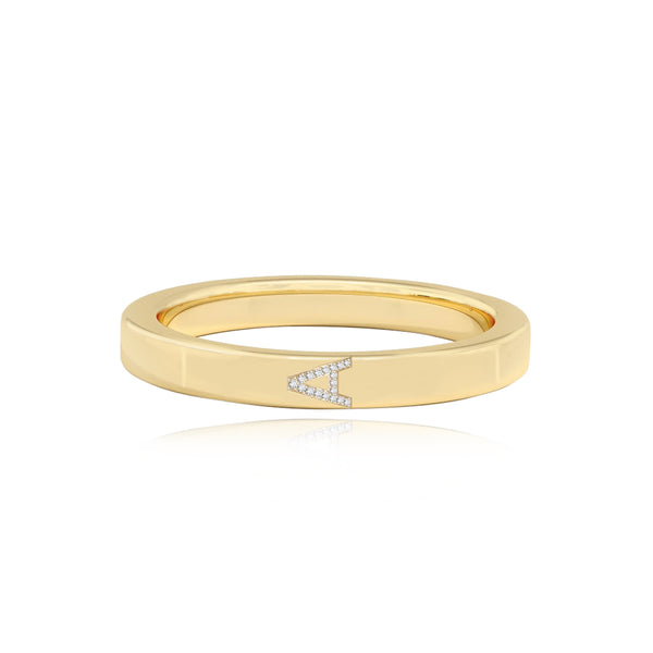 Pave Initial Wedding Ring