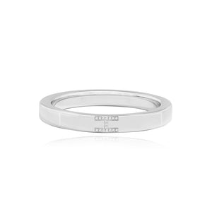 Pave Initial Wedding Ring