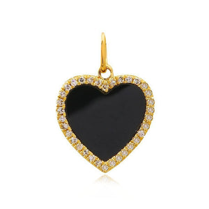 Medium Pave Outline Stone Heart Charm