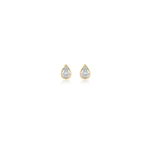 Pear Bezel Lab Diamond Studs