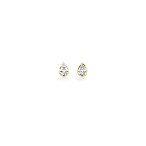 Pear Bezel Lab Diamond Studs