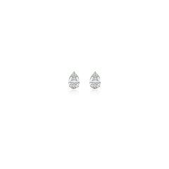 Pear-shaped prong-set lab-grown diamond stud earrings in 14K yellow gold, 1 carat total weight