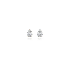 Pear-shaped prong-set lab-grown diamond stud earrings in 14K yellow gold, 2.5 carats total weight