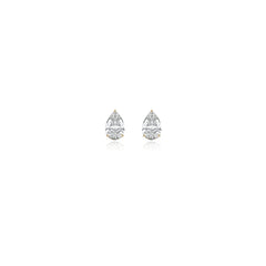Pear-shaped prong-set lab-grown diamond stud earrings in 14K yellow gold, 2 carats total weight