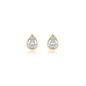 Pear Bezel Lab Diamond Studs