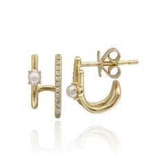 Pear and Pave Lobe Earrings