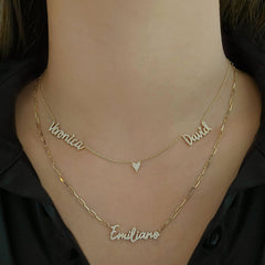 Two Diamond Names and Charm Necklace