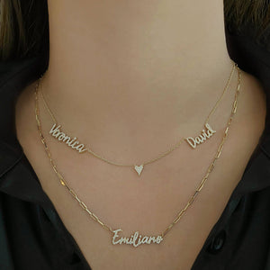 Diamond Name Paperclip Necklace