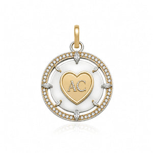 Personalized Medallion Diamond Charm