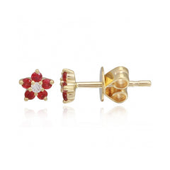 Petite Gemstone Flower Stud