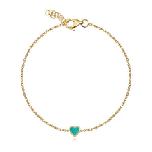 Load image into Gallery viewer, Petit Pave Outline Stone Heart Bracelet
