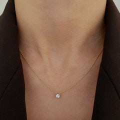 Petite Solitaire Diamond Necklace