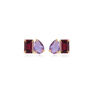 Petite Two-Gemstones Earrings