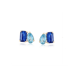 Petite Two-Gemstones Earrings