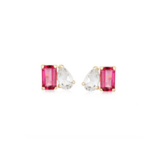 Load image into Gallery viewer, Petite Two-Gemstones Earrings
