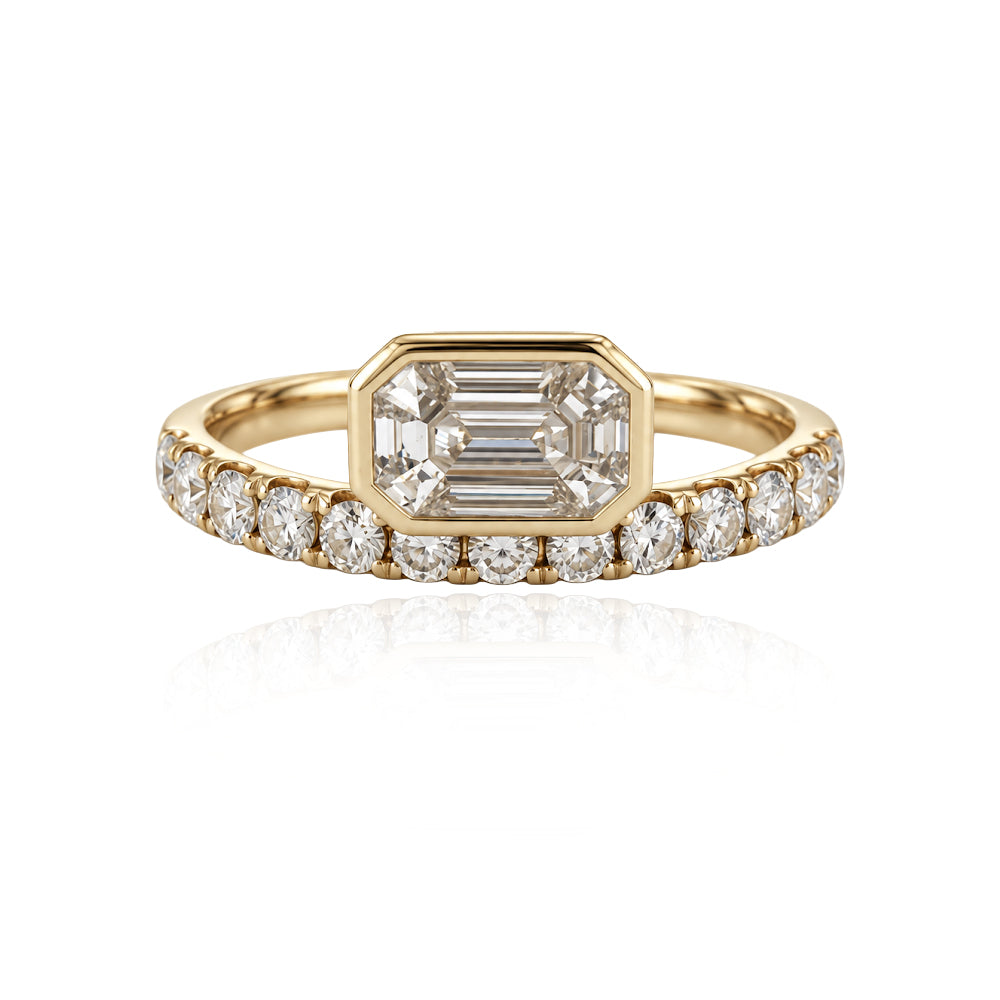 Pie Cut Halo Ring