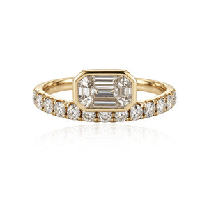 Pie Cut Halo Ring