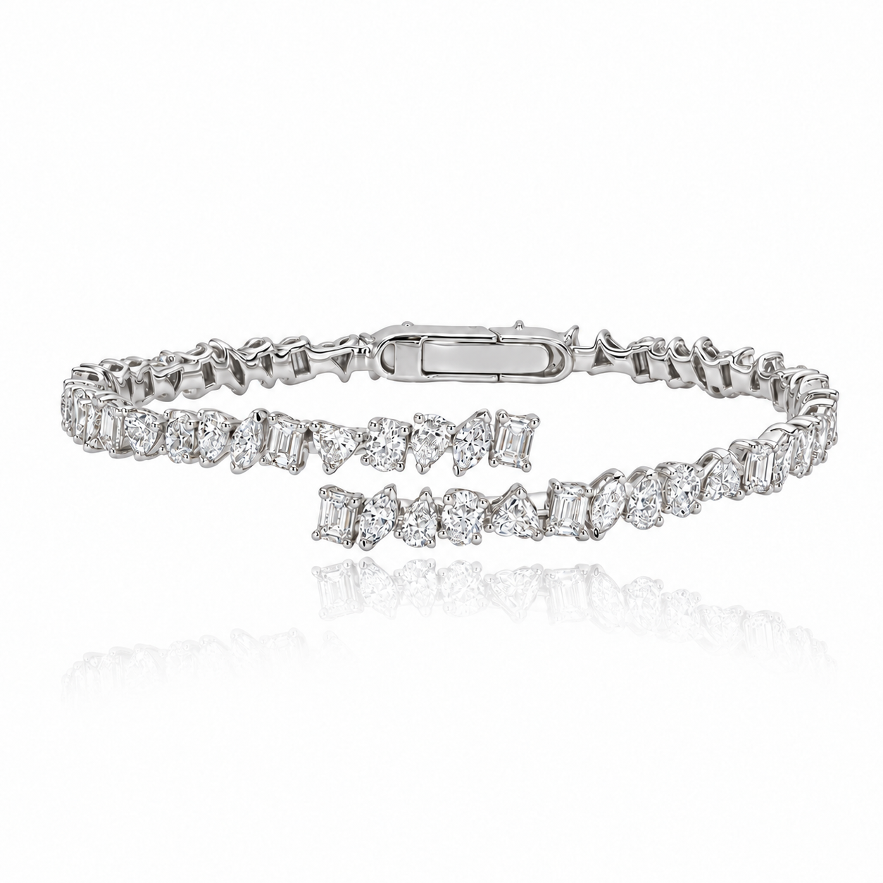 Swirl Diamond Multi Shape Bangle