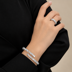 Swirl Diamond Multi Shape Bangle