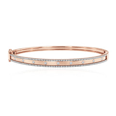 Border Pave Diamond Bangle