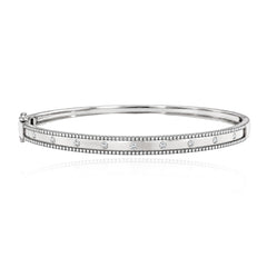 Border Pave Diamond Bangle