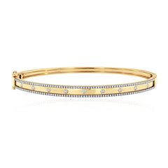 Border Pave Diamond Bangle