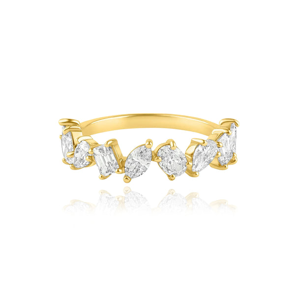 Half Eternity Multi Shape Diamond Ring