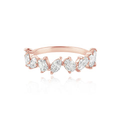 Half Eternity Multi Shape Diamond Ring