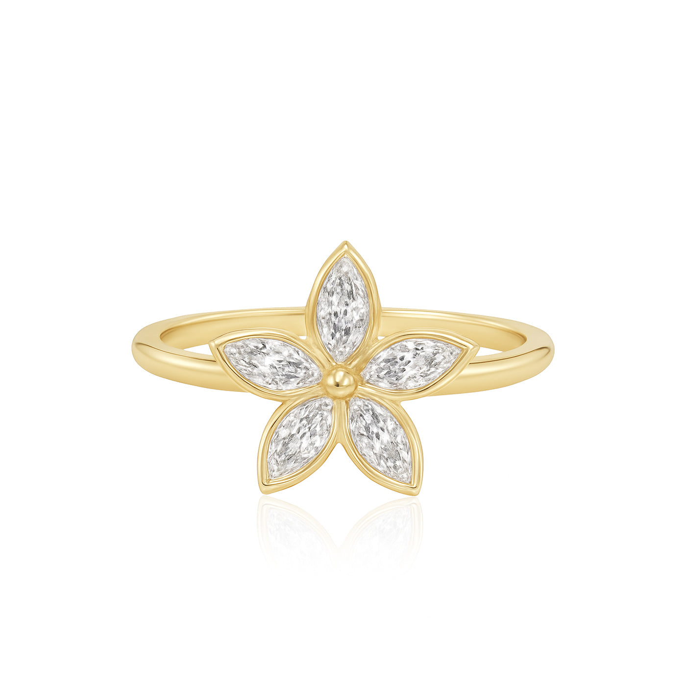 Marquise Bezel Flower Ring