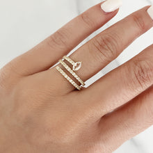 Load image into Gallery viewer, Solitaire Triple Pave Diamond Swirl Ring
