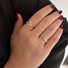 Bezel Diamond Multi Shape Ring