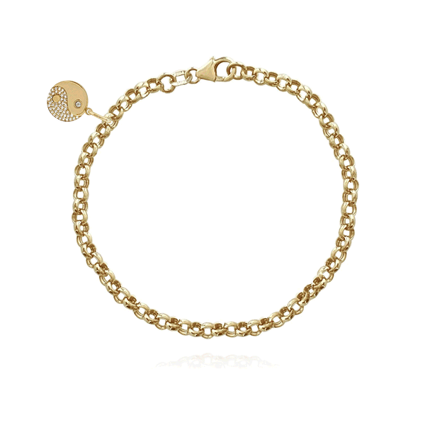 Rollo charm bracelet in 14k gold, elegant design ideal for custom jewelry and layering styles