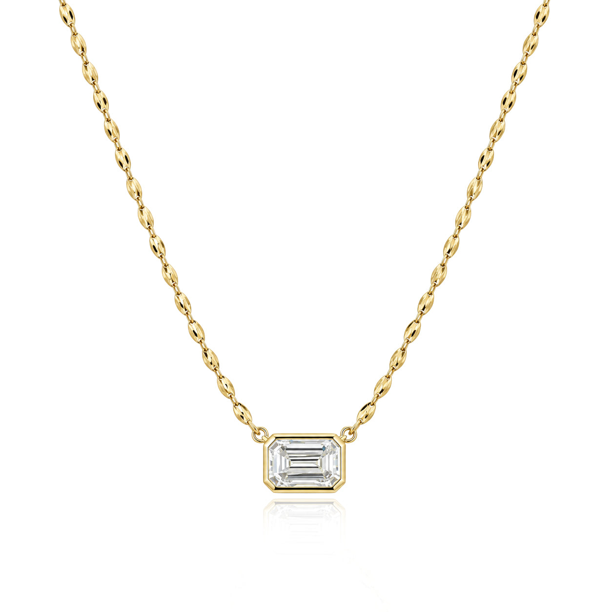 Rope Chain Lab Solitaire Necklace