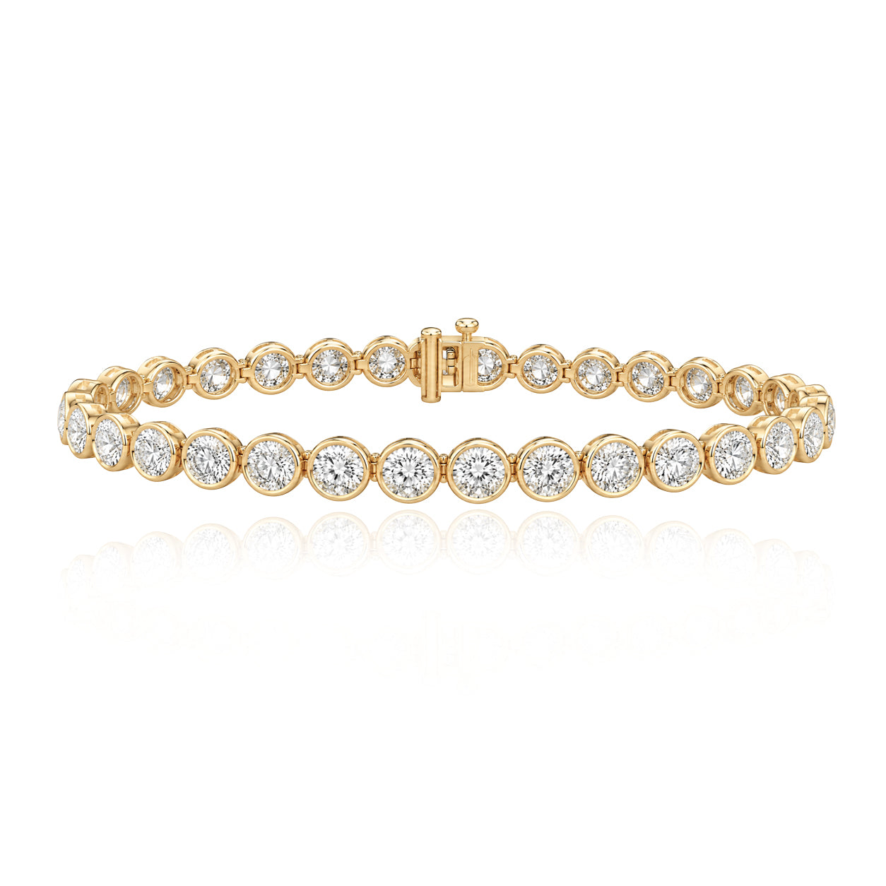 10 CT Round Bezel Diamond Tennis Bracelet