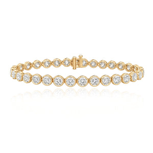 10 CT Round Bezel Diamond Tennis Bracelet