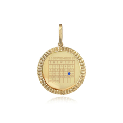Round Fluted Stone Calendar Charm