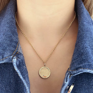 Round Fluted Stone Calendar Charm