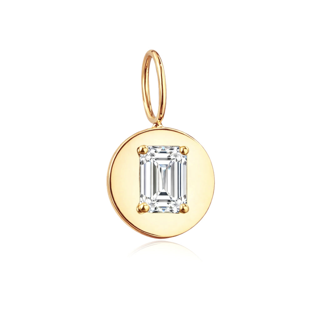 Round Plate Lab Diamond Charm