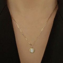 Round Plate Lab Diamond Charm