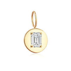 Round Plate Lab Diamond Charm