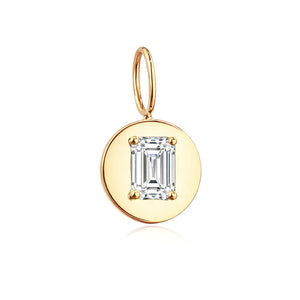Round Plate Lab Diamond Charm