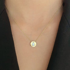 Round Plate Lab Diamond Necklace