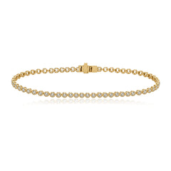 Round Bezel Diamond Tennis Bracelet